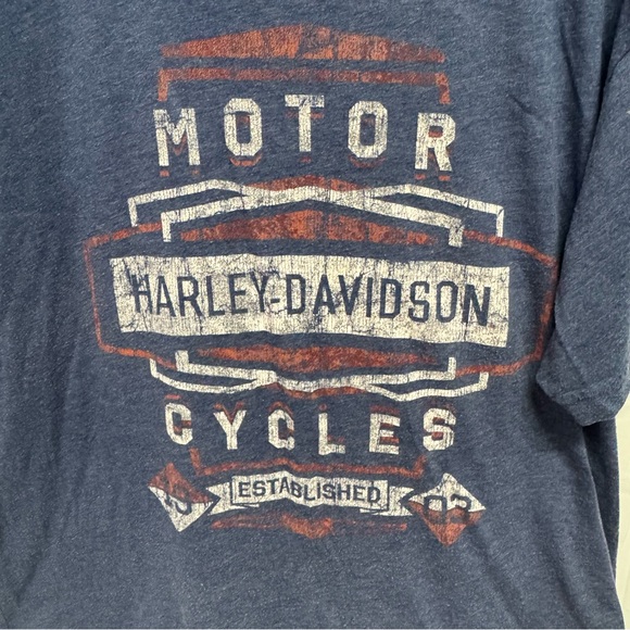 Harley-Davidson Blue Graphic T-Shirt - Picture 1 of 6